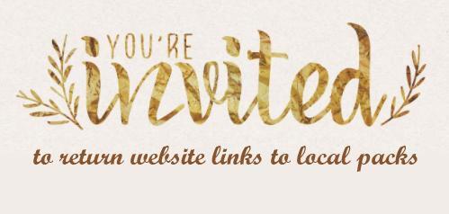 Graphic with the text 'You're invited to return website links to local packs'.
