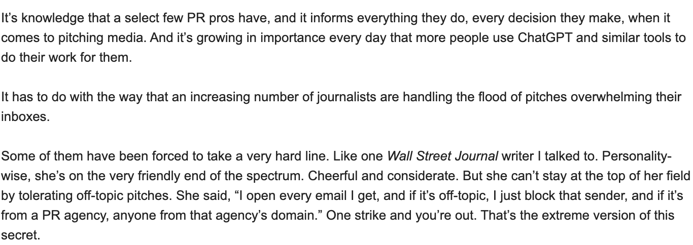 Screenshot showing Michael Smart's opinion on off-topic pitches.