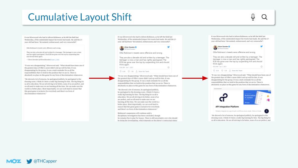 An example of a bad user experience on the Guardian that's not affecting their Cumulative Layout Shift score.