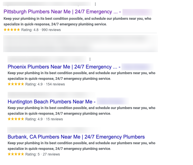 Screenshot of a SERP for