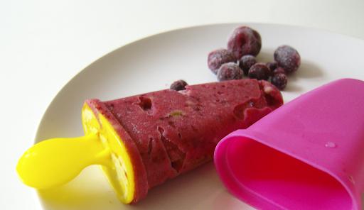Homemade popsicle made of fresh berries