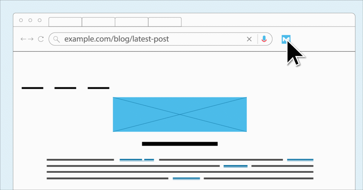 An animated gif showing how the MozBar highlights links on a page.