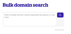 Screenshot of Name.com bulk domain search