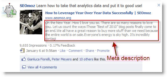 Facebook meta description