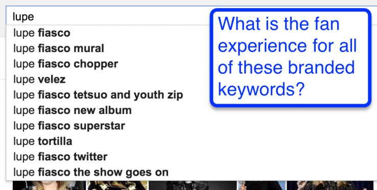 google autosuggest band search terms