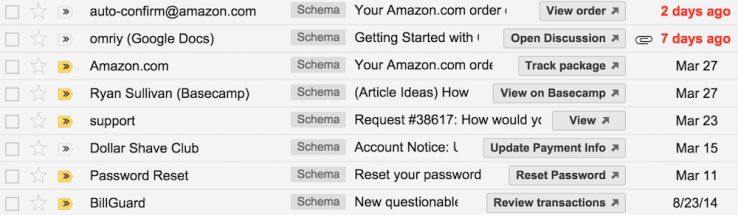 go-to actions in email